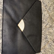 Black Primark Clutch Bag with Gold Chain Strap Used