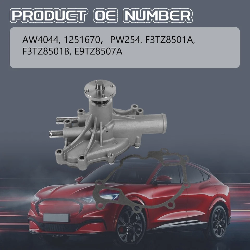 Water Pump W/Gasket AW4044 For 1989-1996 Ford F-150 F-250 F-350 Bronco V8 US Foto 3 de 4