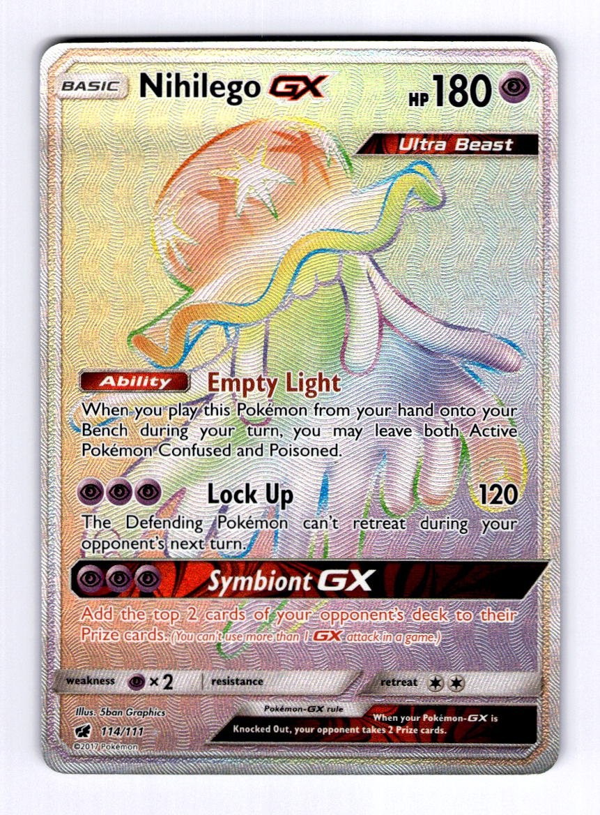 Nihilego GX (Secret) SM - Crimson Invasion #114 (2017) Holo NM Pokemon