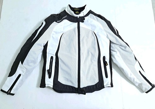 Scorpion EXO Skeletal Mens Medium Motorcycle Jacket Coat White Black Bike Riding - Bild 1 von 13