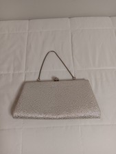 Vintage Silver Thread Hand Clutch Rhinestone Clasp