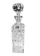 Ofnah Crystal Decanter Pinwheel Star Design Made in Poland Vintage 24%PbO