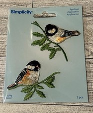 2-Pack Chickadee Applique Patch Set - Embroidered Bird  Branch Badges Iron On 