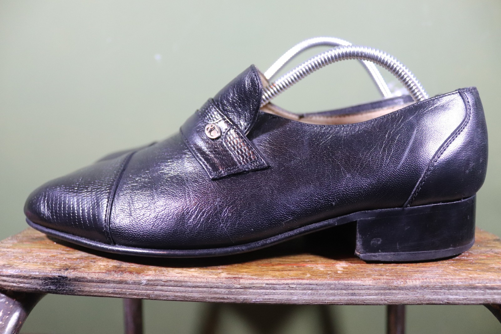 Men's Vintage Roland Cartier Black Genuine Lizard Skin Shoes UK Size 8 image 7