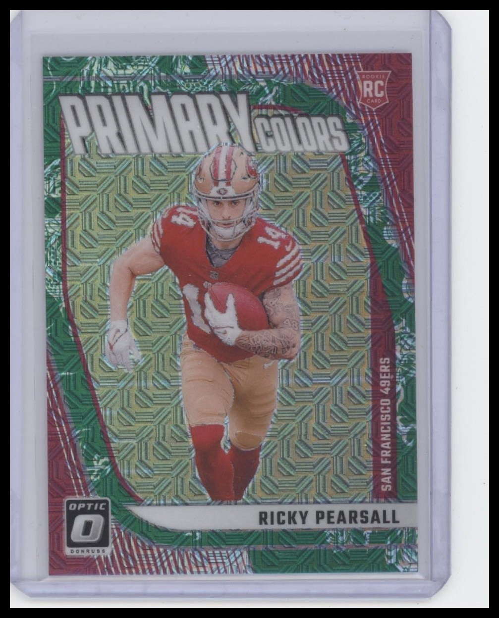 2024 Donruss Optic #11 Ricky Pearsall Rookie Primary Colors Dragon 14/24 JSY #