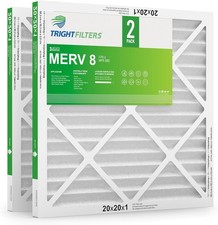 TRIGHTFILTERS 20x20x1 Air Filter MERV-8 Pleated Replacement HVAC AC Furnace 2PCS