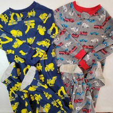 2 Child of Mine by Carter's Boys One Piece Footed Pajamas Size 5T Tractor Police
