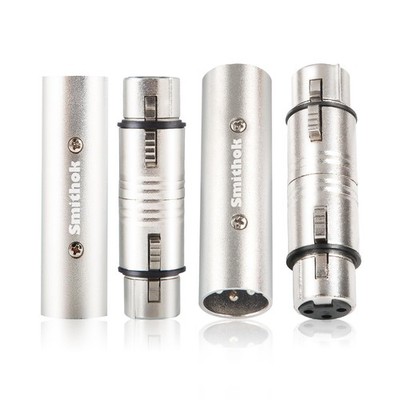 Smithok 4-Pack XLR Gender Connector Kit, 2 Male to & 2 Female Silver