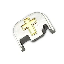 For Glock Rear Slide Back Plate Cover Cross 17 19 21 22 23 27 30 34 36 Nickel