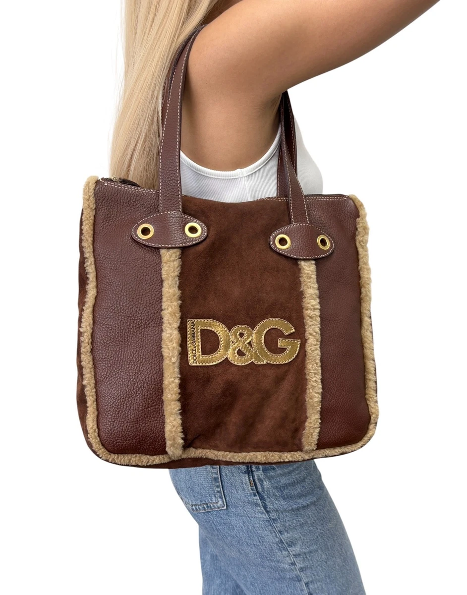 Dolce&Gabbana Women's Suede Exterior Brown Bags & Handbags for