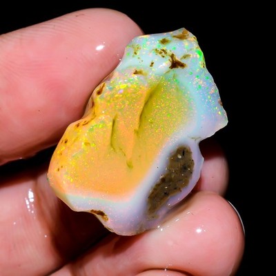 AAA Natural Ethiopian Opal Rough Specimen Glitter Fire Crystal Opal Approx 20 Ct
