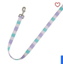 Top Paw Canvas Dog Leash 4 FT with Accessory Ring Purple Blue Cream
