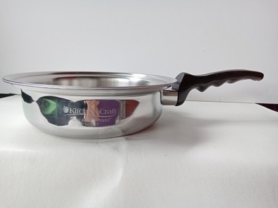 KITCHEN CRAFT WEST BEND COOKWARE 8 IN. ROUND SKILLET NO LID S/STEEL BLACK HANDLE
