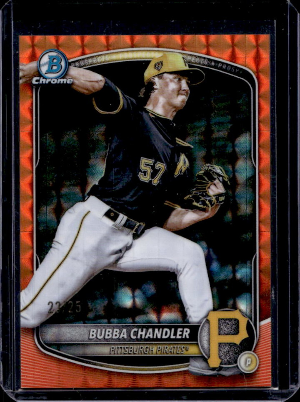 2025 Bowman Chrome Bubba Chandler Prospects Orange Geometric Refractor #23/25