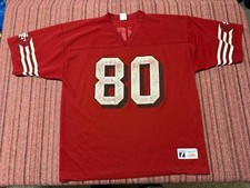 MENSUSED VINTAGE 90S LOGO 7 JERRY RICE SAN FRANCISCO 49ERS FOOTBALL JERSEY LARGE