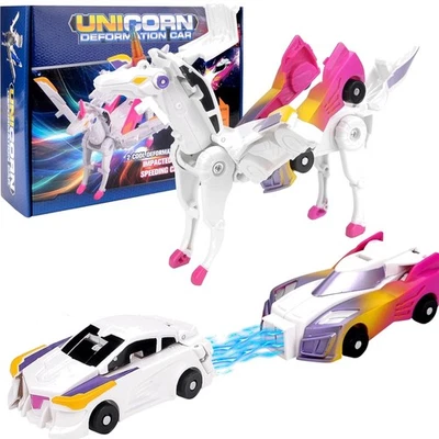 Einhorn Roboter Transformierendes Auto Spielzeug Unicorn Cars 2 Stück