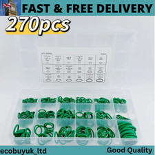 Green 270Pcs AC O-Ring Gasket Set Universal Car A/C Rubber Washer Repair Kit UK