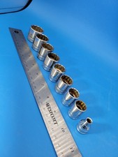 Snap-on Tools Socket Set Drive To 1 12 Point F Series 9 Pieces Usa T-4-19