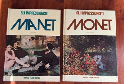 DIE IMPRESSIONISTEN MANET UND MONET, 2 BILDBÜCHER FLLI FABBRI VERLAG 1972