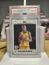 2007-08 Topps Rookie Card # 2 Kevin Durant (RC). rookie card picture