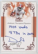 2013 Leaf Trinity Inscription Auto Red 1/5 DeAndre Hopkins #DI-DAH Auto uk2