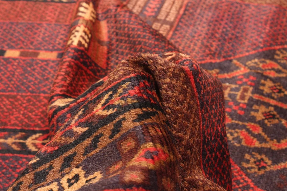 Alfombra oriental tradicional vintage anudada a mano alfombra de lana de 3'0" x 4'7" Foto 3 de 4