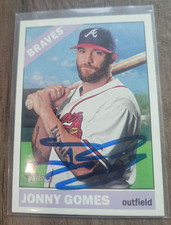 Jonny Gomes Signed 2015 Topps Heritage Baseball Card Braves #572