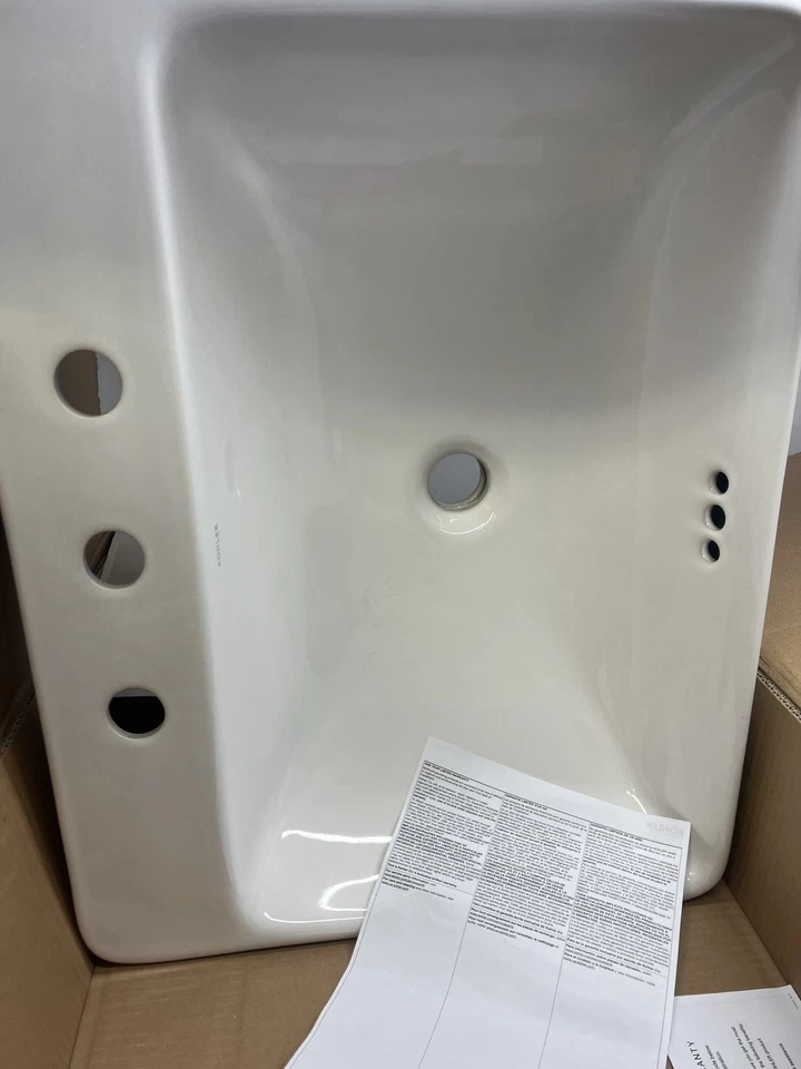 Vaso Kohler K-2660-8-0 Vox 22" / pia drop-in com transbordamento - Branco - Imagem 2 de 3