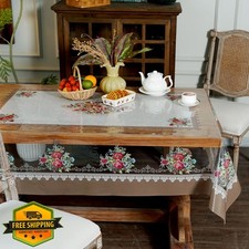 Artbloss 52x70 Rose Vinyl Table Protector Cover, Waterproof