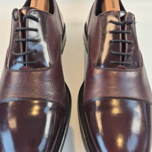 Loake Bibury Men's Shoes Oxford UK 9 F Burgundy Leather Boxed Made in Italy - Picture 8 of 17