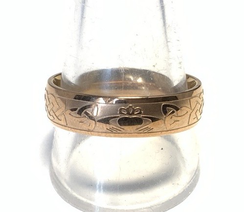 Roségoldfarbener Claddagh keltischer irischer Knoten Ring Größe 11 JT118 - Bild 1 von 8