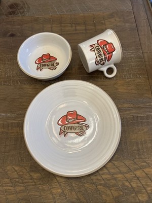 Fiestaware Cowgirl Set Of 3 RARE