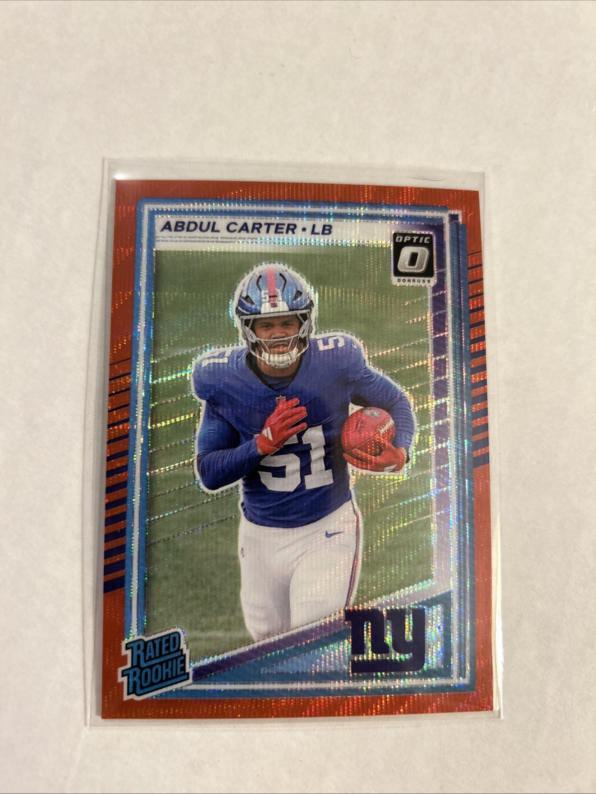 2025 Abdul Carter Panini Donruss Optic Preview Red Wave Prizm Rated Rookie #315