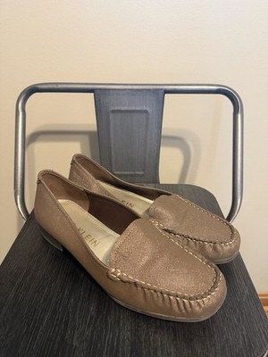 Anne Klein AK7 Vanna Taupe Brown Loafer Flats Womens Size 9M Comfort Office