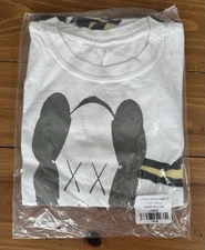 Travis Scott Cactus Jack + KAWS For Fragment Tee Aged Yellow NEW SEALED- Large