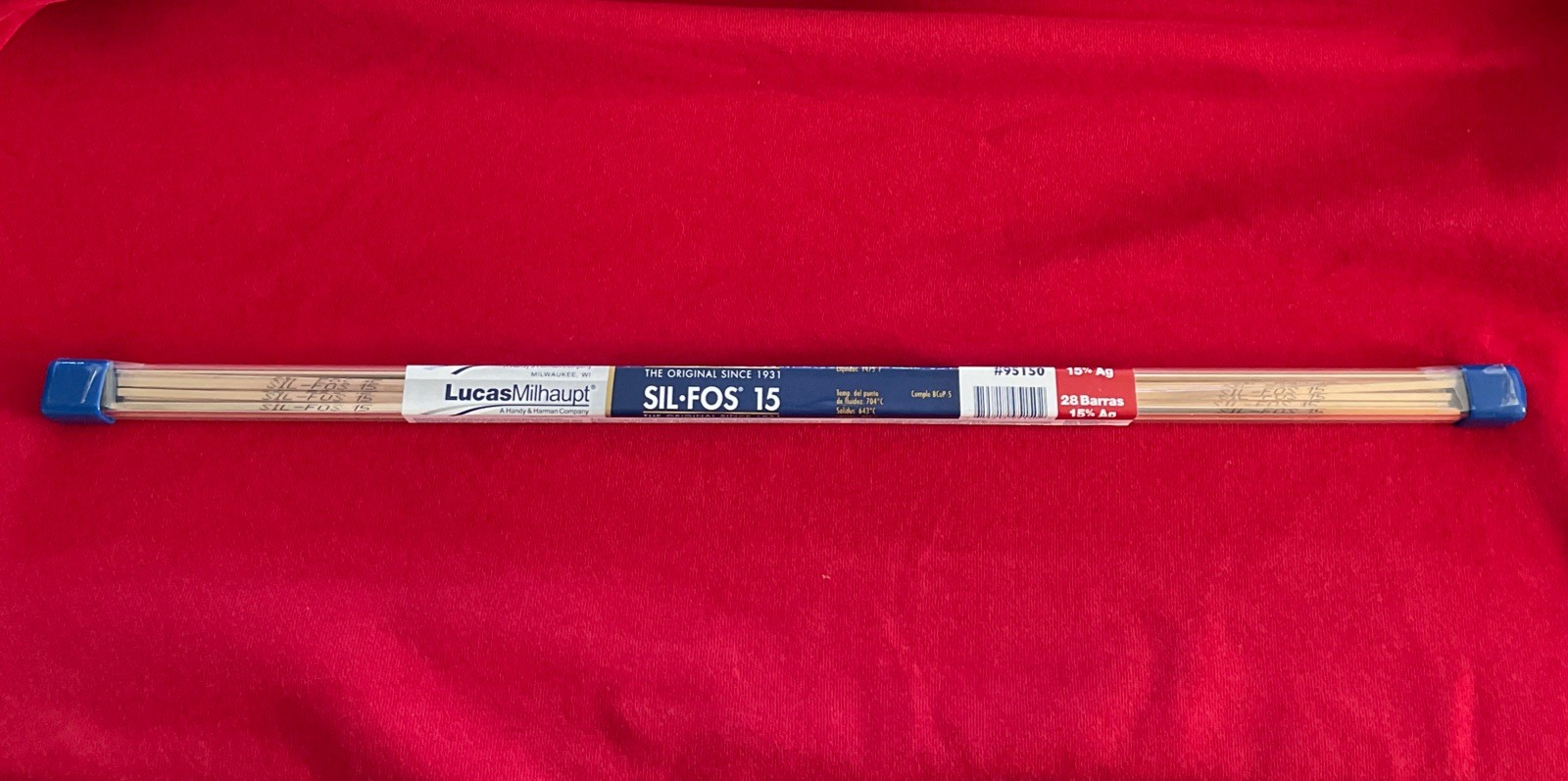 Lucas Milhaupt 95150 Sil Fos 15% Silver Solder 28 Rods Brazing Tube NEW