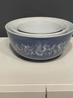 Vintage Pyrex Colonial Mist Blue Nesting Mixing Bowl Set 401 402 403 USA