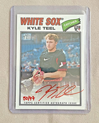Kyle Teel [Red Ink AUTO] #ROA-KT /77 2026 Topps Heritage Real One Autograph