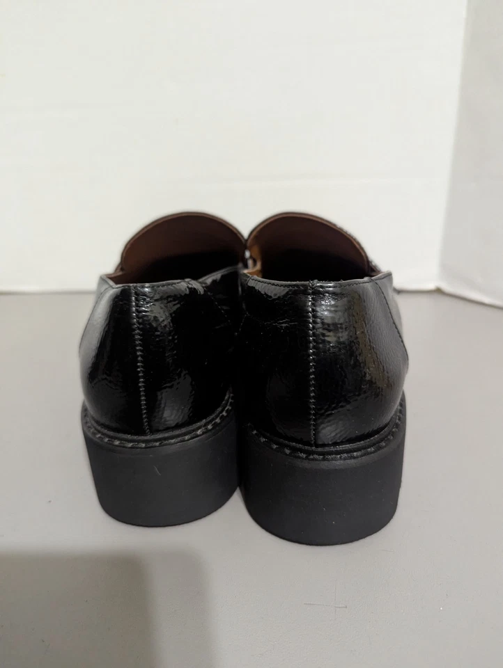 Mocasines de plataforma Franco Sarto para mujer talla 11, charol negro Foto 4 de 4
