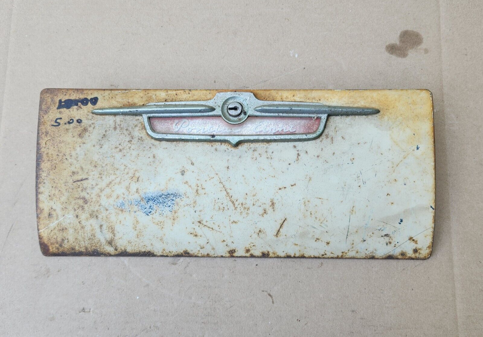 1951 1952 Pontiac Chieftain Streamliner Glove Box Door Lid w Emblem Logo Lock!!!