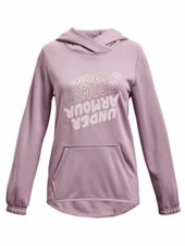 Under Armour Girl's Mauve Pink Woodmark Armour Fleece Hoodie Sweatshirts Sz L