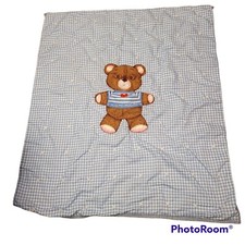 Handmade Baby Quilt Blanket Hug Me Teddy Bear 43"x 46"