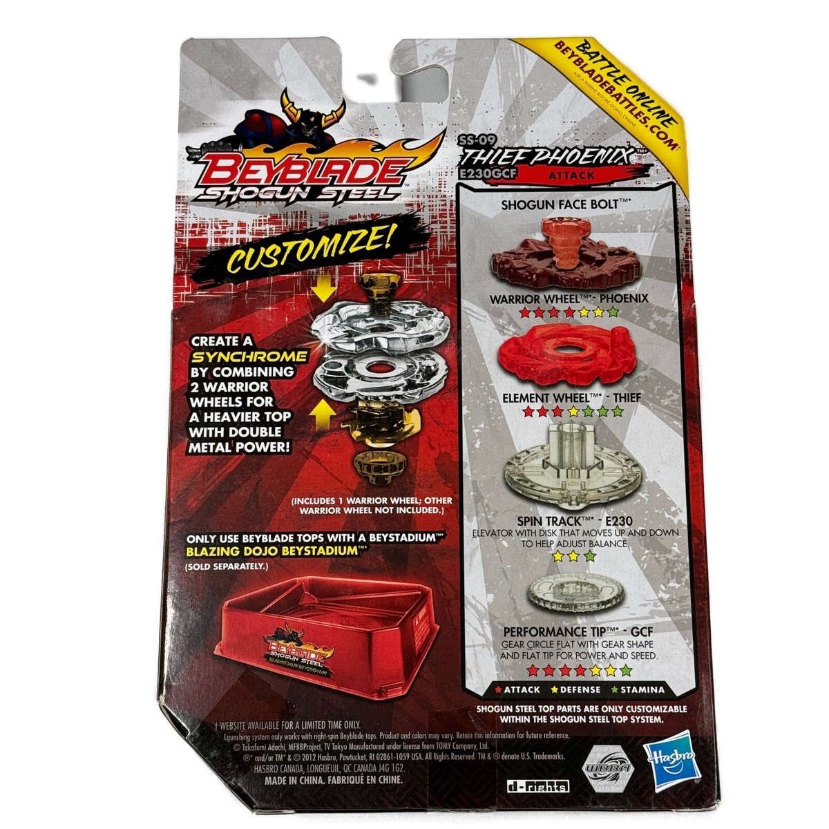 Thief Phoenix E230GCF Shogun Steel Zero-G Beyblade SS-09 Attack | eBay