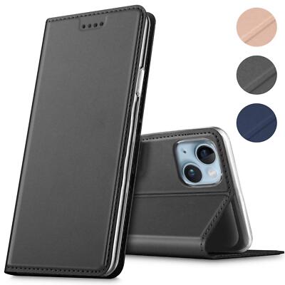 Flip Case Handy Tasche für iPhone 15 Plus Schutz Hülle Klapphülle Slim Cover