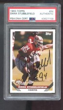 1993 Topps #64 Dana Stubblefield ROOKIE RC AUTO SIGNED Autograph Card PSA/DNA