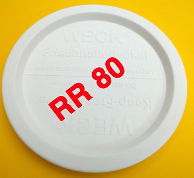 Ab 2 Stück WECK Frischhaltedeckel RR 80 Deckel Kunstoff Verschluss weiss