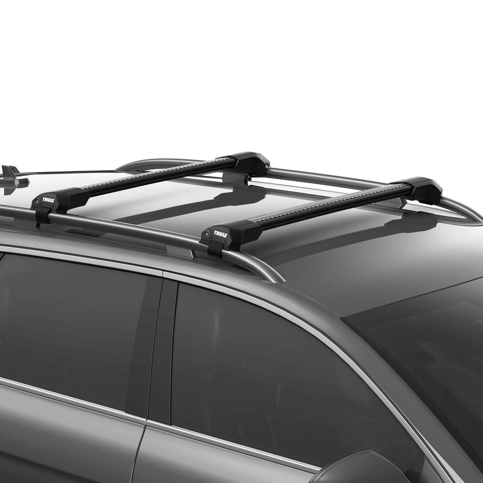 Thule WingBar Edge Black Roof Bars Jeep Cherokee KL 1419 Open Rails