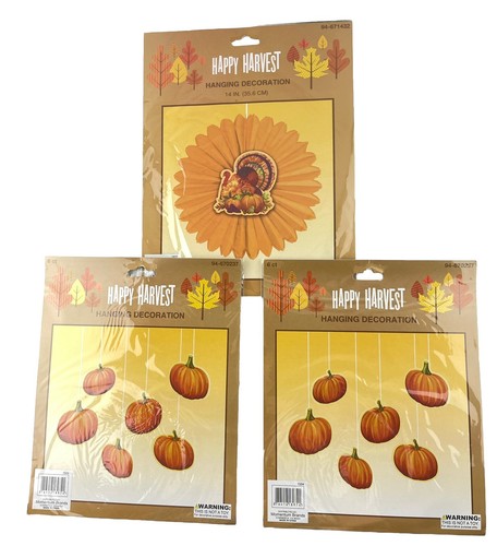 Momentum Brands Thanksgiving Hanging Decor 1 Turkey 12 Pumpkins