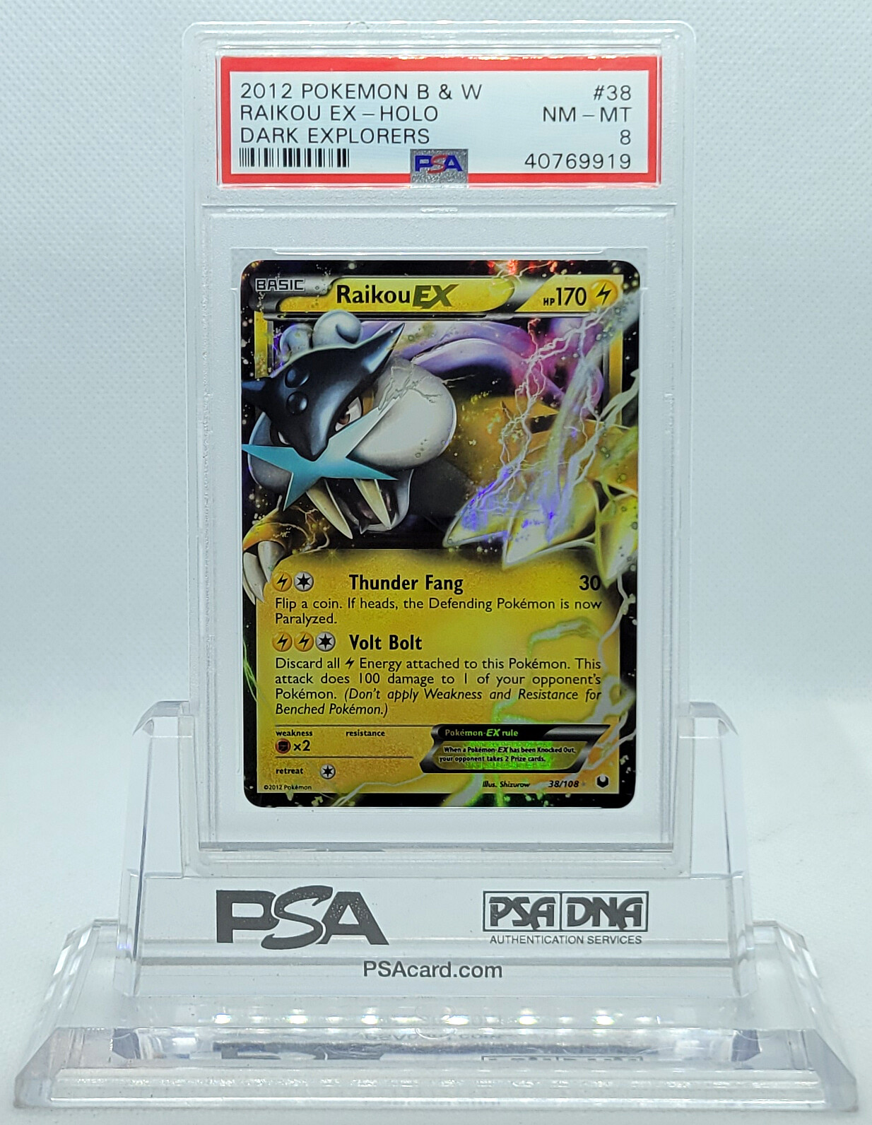 POKEMON DARK EXPLORERS RAIKOU EX #38 HOLO FOIL CARD PSA 8 NM-MT #40769919