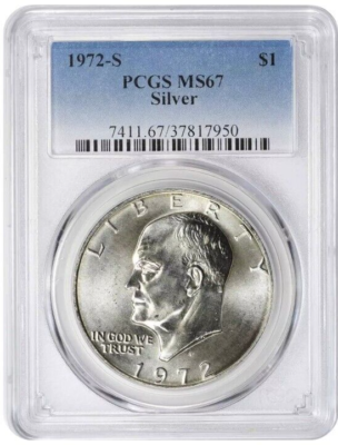 1972 S Silver EisenHower Dollar $1 PCGS MS67 #1 | eBay